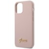 Guess GUHCP12SLSLMGLP iPhone12 mini 5,4 jasnoróżowy/light pink hardcase Silicone Script Gold Logo